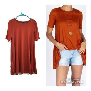 Agnes & Dora swing tunic Med Burnt Orange NWT